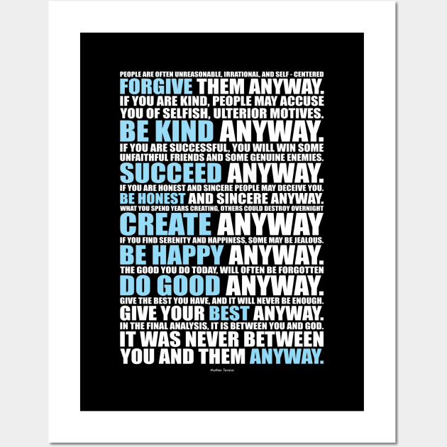 Mother Teresa Inspirational Quotes Wall Art by labno4